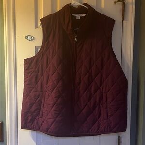 Coldwater Creek Women's 1X Burgundy Quilted Vest